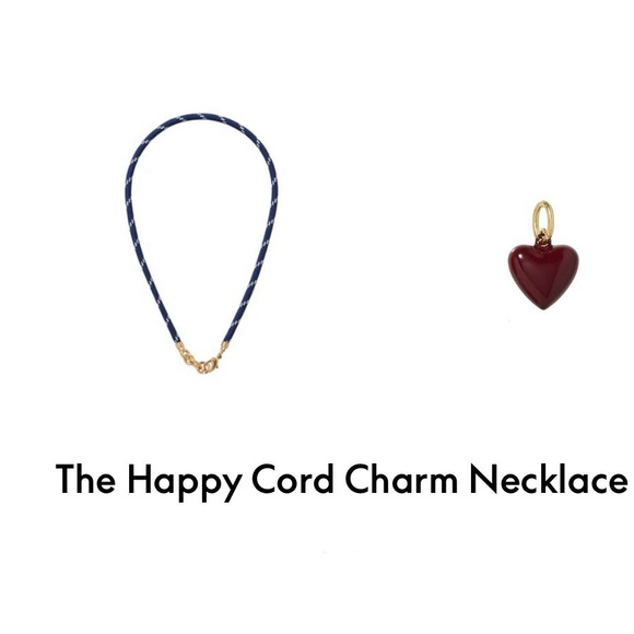 ROXANNE ASSOULIN The Happy Cord Charm Necklace Blue & Burgundy - Picture 2 of 12